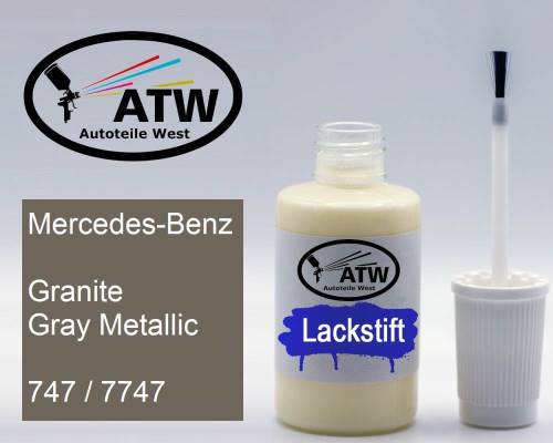 Mercedes-Benz, Granite Gray Metallic, 747 / 7747: 20ml Lackstift, von ATW Autoteile West.